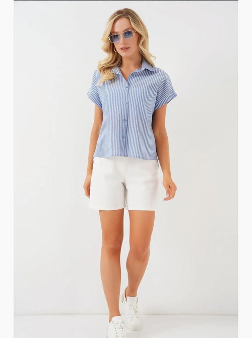 Camisola de manga curta às riscas bdart - Kiabi