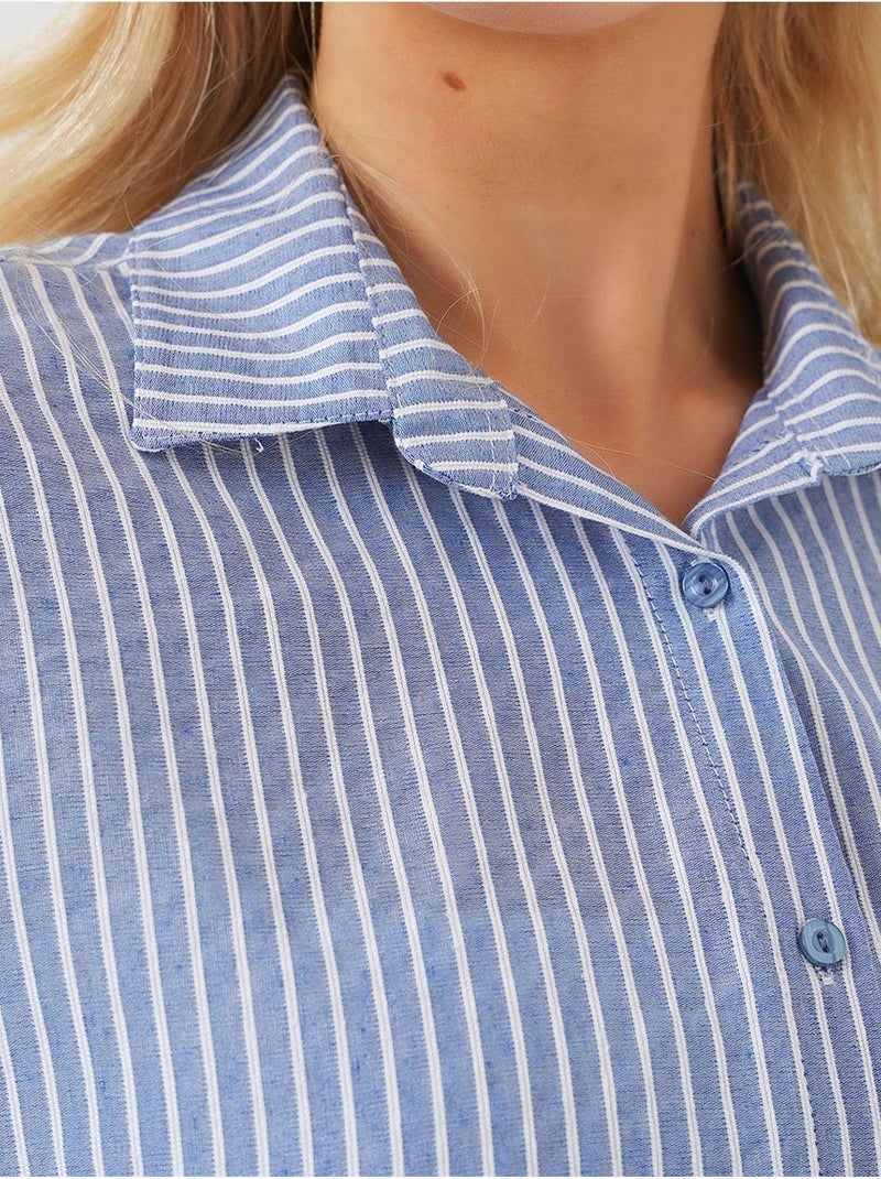 Camisola de manga curta às riscas bdart Azul - Kiabi