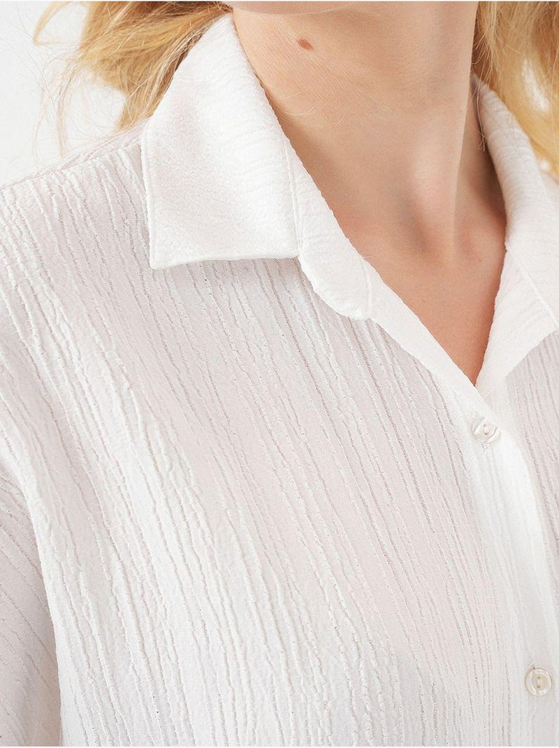 Camisola de manga curta às riscas bdart Branco - Kiabi