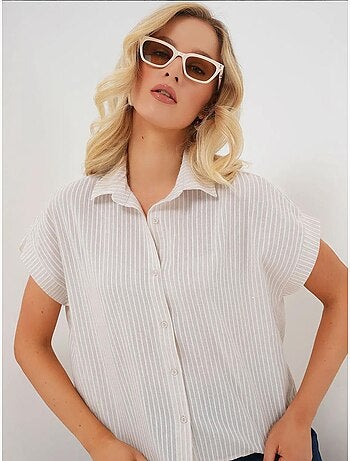 Camisola de manga curta às riscas bdart