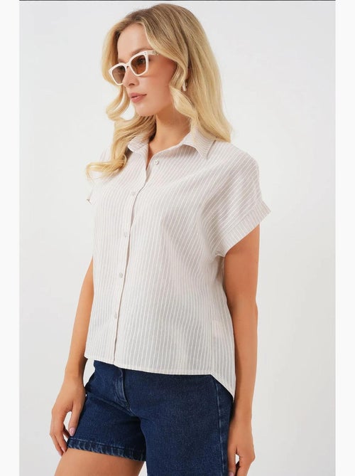 Camisola de manga curta às riscas bdart - Kiabi Camisola de manga curta às riscas bdart - Kiabi