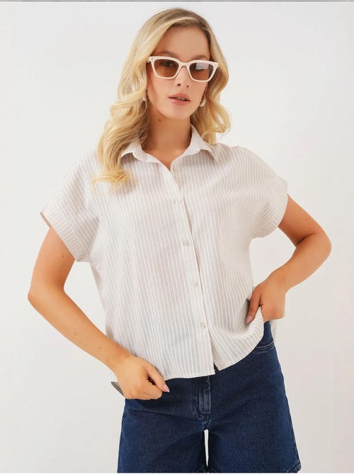 Camisola de manga curta às riscas bdart - Kiabi Camisola de manga curta às riscas bdart - Kiabi