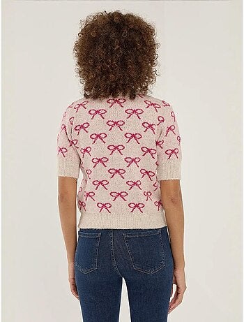Camisola de manga curta com estampado de laço hiccup