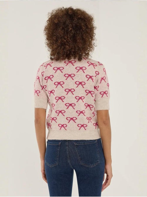 Camisola de manga curta com estampado de laço hiccup - Kiabi Camisola de manga curta com estampado de laço hiccup - Kiabi