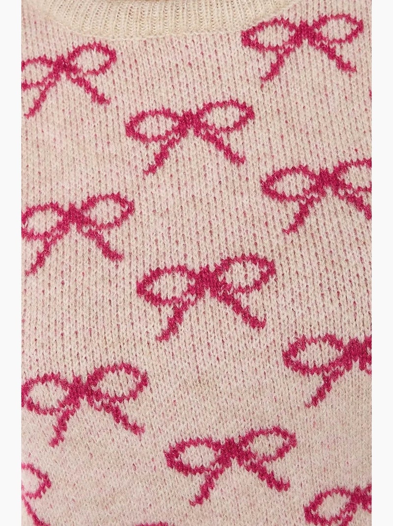 Camisola de manga curta com estampado de laço hiccup Rosa - Kiabi