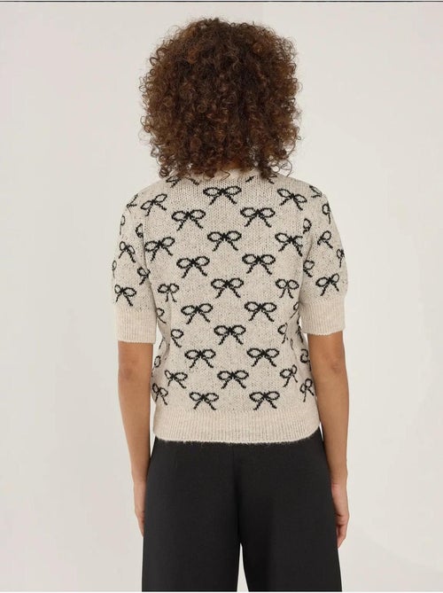 Camisola de manga curta com estampado de laço - Kiabi Camisola de manga curta com estampado de laço - Kiabi