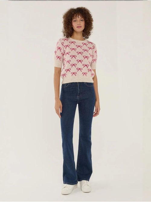 Camisola de manga curta com estampado de laço - Kiabi Camisola de manga curta com estampado de laço - Kiabi