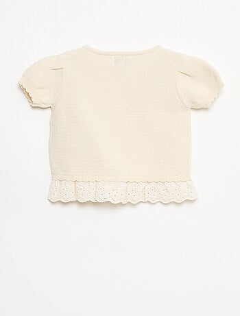 Camisola de manga curta com nós fantasia