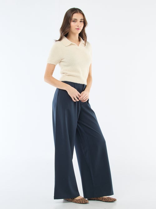 Camisola de manga curta em malha felpuda - Kiabi