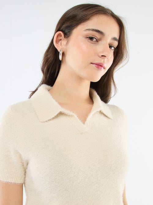 Camisola de manga curta em malha felpuda - Kiabi