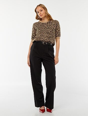 Camisola de manga média em malha de tricô