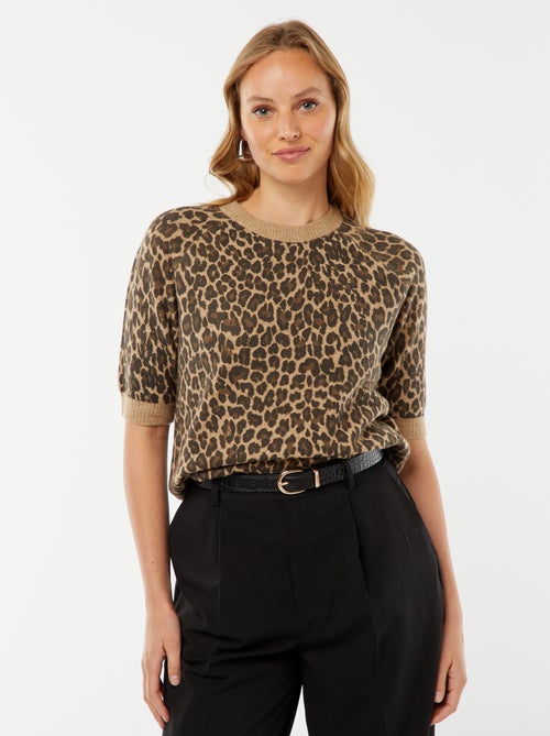 Camisola de manga média em malha de tricô - Kiabi