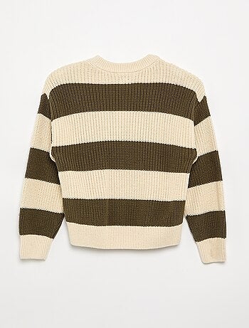 Camisola de mangas compridas e riscas