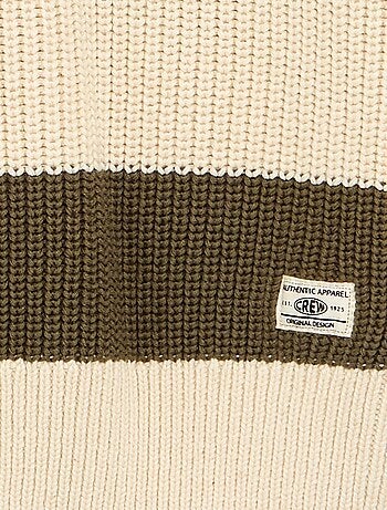 Camisola de mangas compridas e riscas