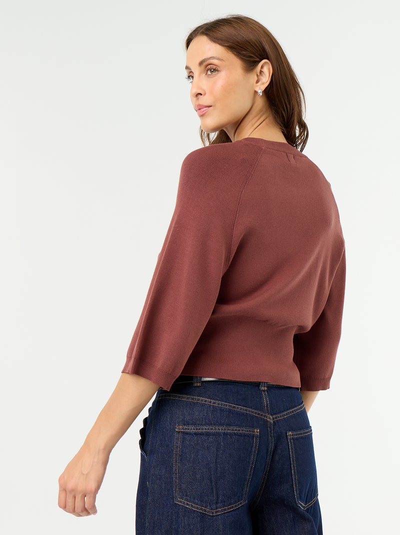 Camisola de mangas curtas 3/4 Terracota - Kiabi