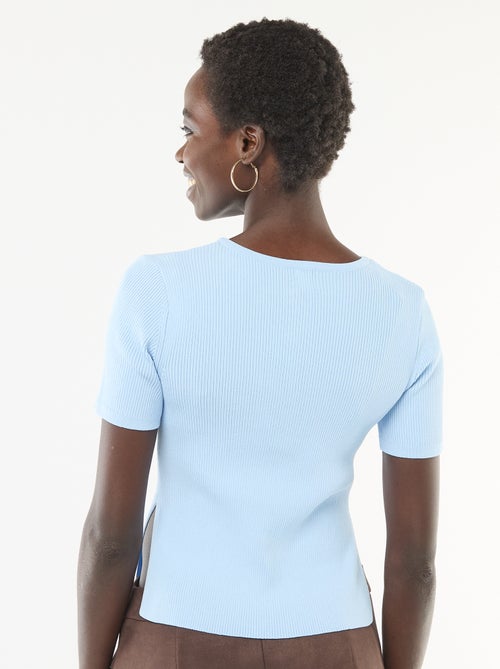 Camisola de mangas curtas com botões fantasia - Kiabi