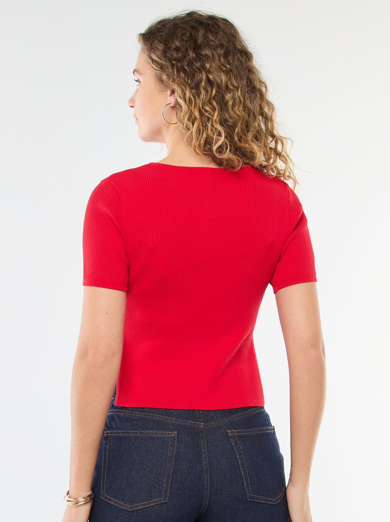 Camisola de mangas curtas com botões fantasia Vermelho - Kiabi