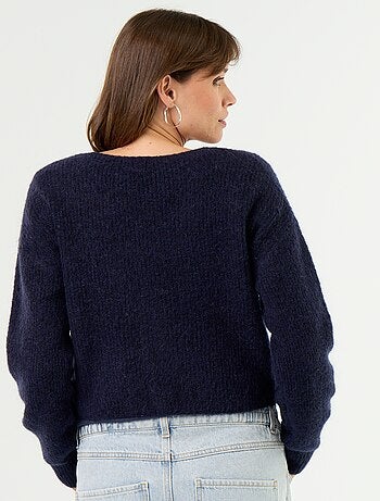 Camisola de maternidade cropped com efeito torcido