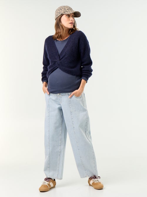 Camisola de maternidade cropped com efeito torcido - Kiabi