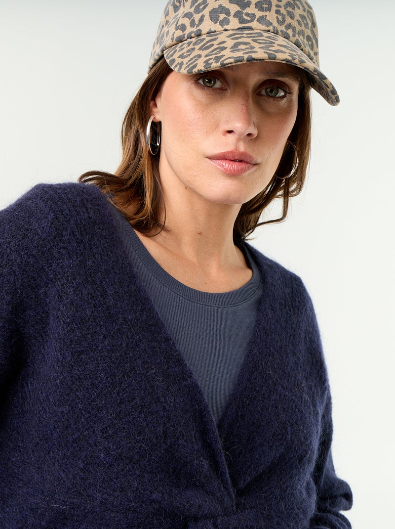 Camisola de maternidade cropped com efeito torcido Azul - Kiabi