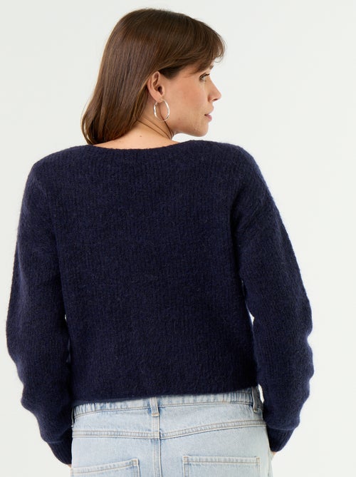 Camisola de maternidade cropped com efeito torcido - Kiabi