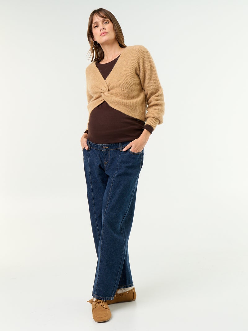 Camisola de maternidade cropped com efeito torcido Toupeira - Kiabi