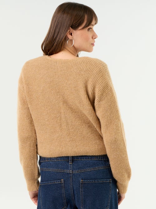 Camisola de maternidade cropped com efeito torcido - Kiabi Camisola de maternidade cropped com efeito torcido - Kiabi