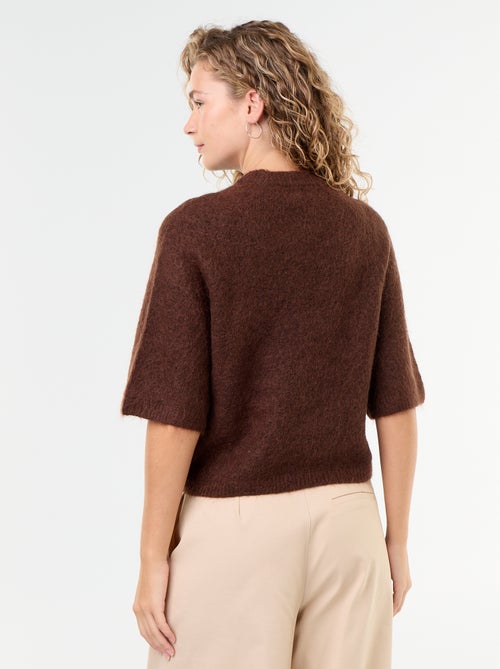 Camisola de mohair de mangas curtas / cava descaída - Kiabi Camisola de mohair de mangas curtas / cava descaída - Kiabi