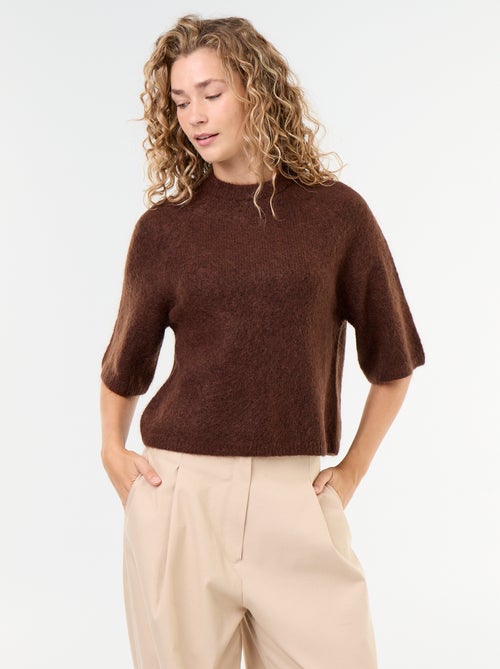 Camisola de mohair de mangas curtas / cava descaída - Kiabi Camisola de mohair de mangas curtas / cava descaída - Kiabi