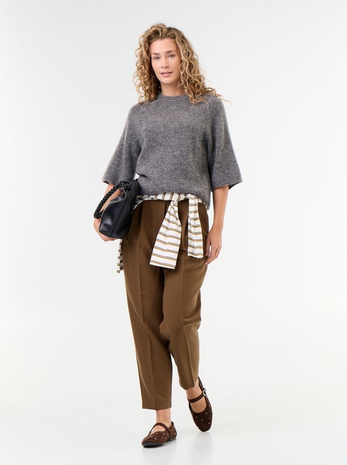 Camisola de mohair de mangas curtas / cava descaída - Kiabi