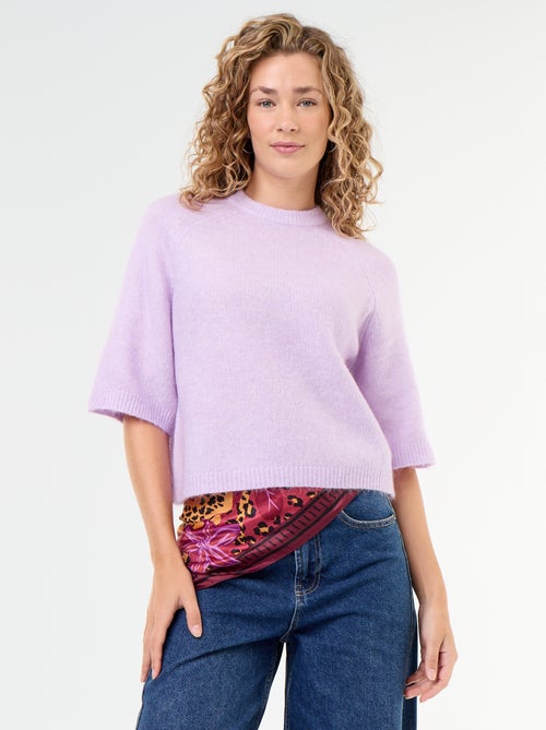 Camisola de mohair de mangas curtas / cava descaída - Kiabi Camisola de mohair de mangas curtas / cava descaída - Kiabi