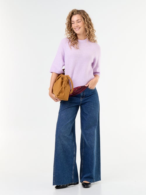 Camisola de mohair de mangas curtas / cava descaída - Kiabi Camisola de mohair de mangas curtas / cava descaída - Kiabi