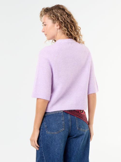 Camisola de mohair de mangas curtas / cava descaída - Kiabi Camisola de mohair de mangas curtas / cava descaída - Kiabi