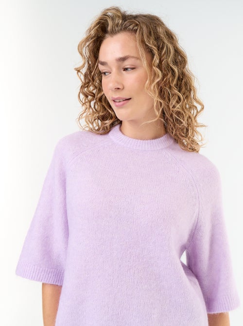 Camisola de mohair de mangas curtas / cava descaída - Kiabi Camisola de mohair de mangas curtas / cava descaída - Kiabi