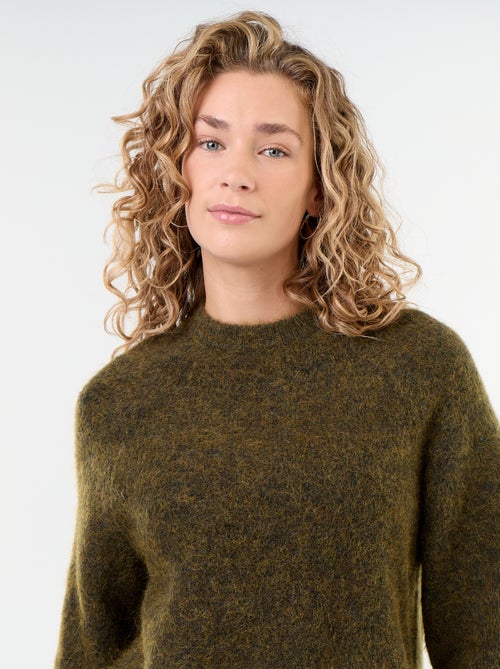 Camisola de mohair de mangas curtas / cava descaída - Kiabi