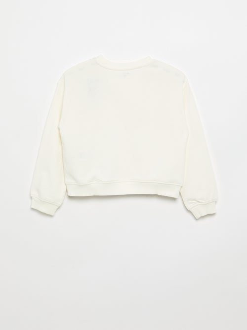Camisola de moletão com estampado no peito - Kiabi