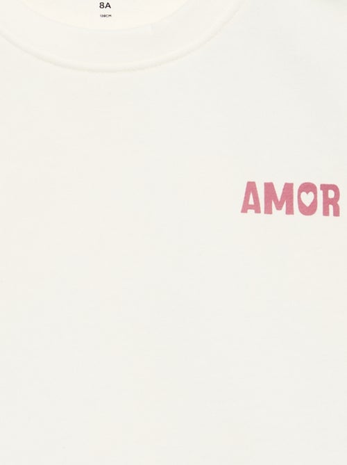 Camisola de moletão com estampado no peito - Kiabi