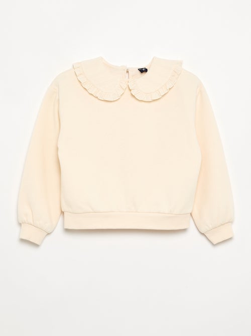 Camisola de moletão com gola grande e original - Kiabi