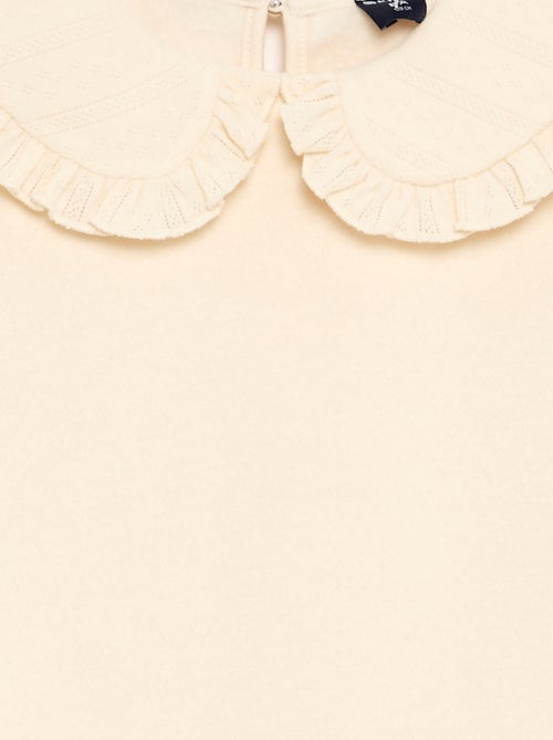Camisola de moletão com gola grande e original - Kiabi