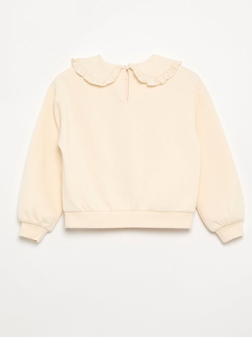Camisola de moletão com gola grande e original - Kiabi