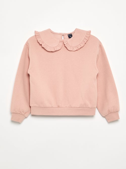 Camisola de moletão com gola grande e original - Kiabi