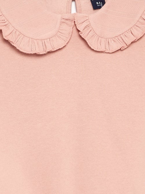 Camisola de moletão com gola grande e original - Kiabi