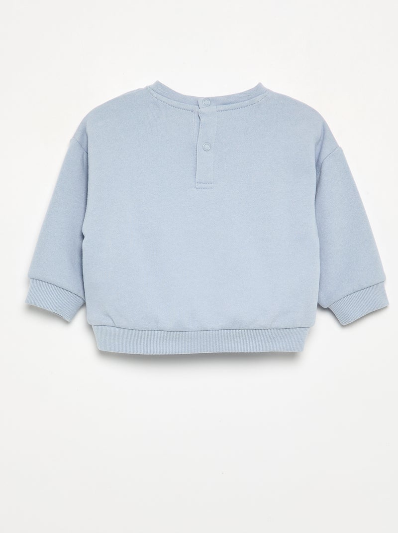 Camisola de moletão estampada Azul - Kiabi