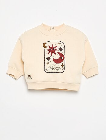Camisola de moletão estampada