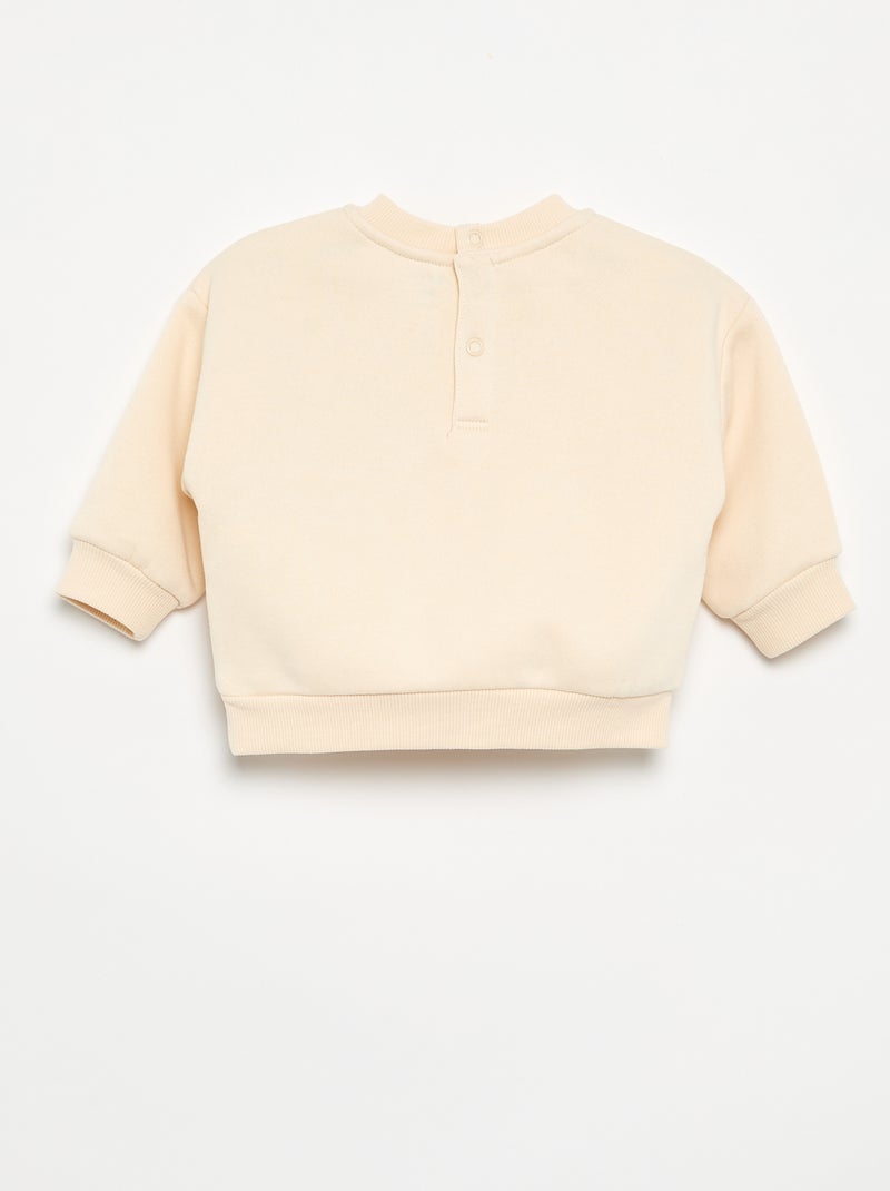 Camisola de moletão estampada Branco - Kiabi