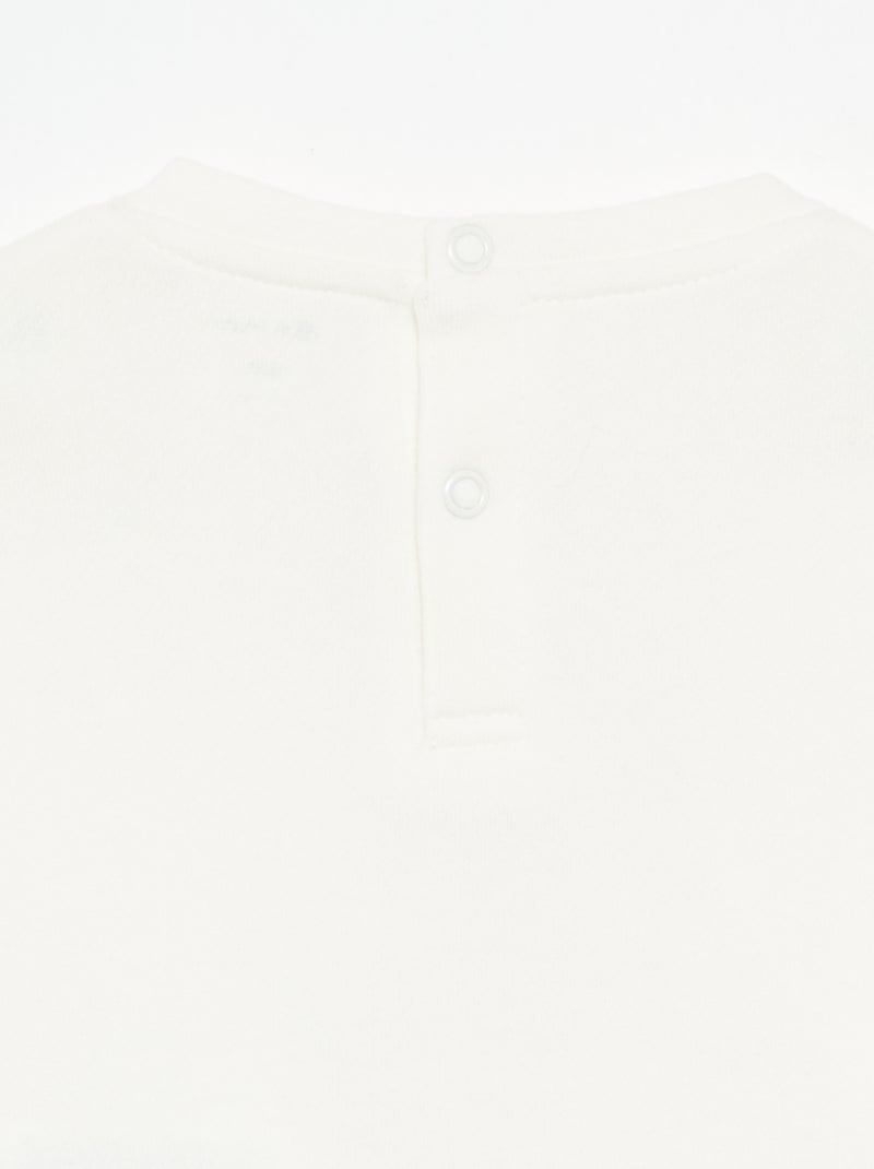 Camisola de moletão estampada Branco - Kiabi