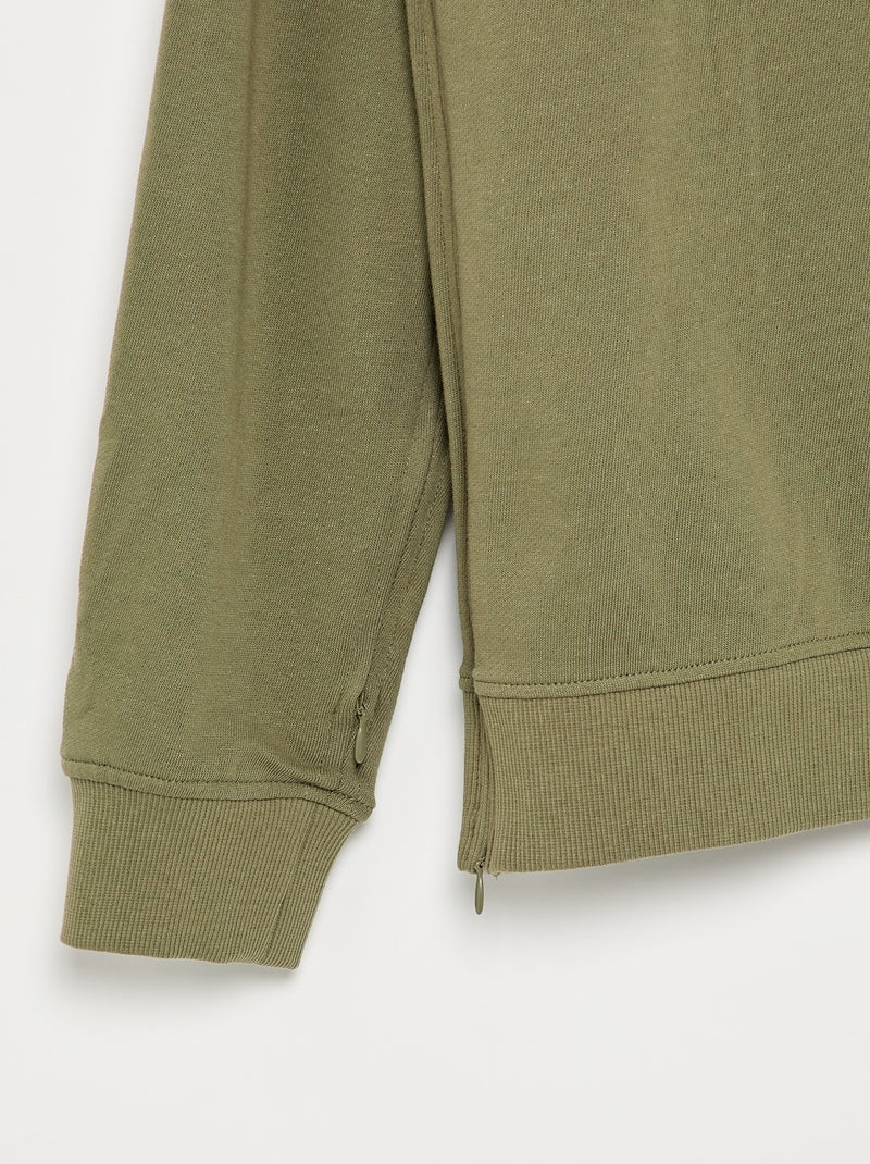 Camisola de moletão lisa - fácil de vestir Verde - Kiabi