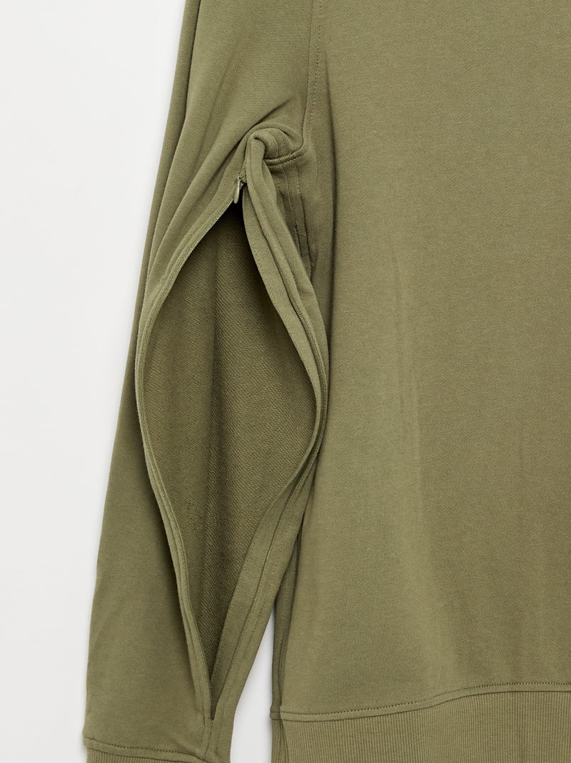 Camisola de moletão lisa - fácil de vestir Verde - Kiabi