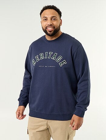 Camisola de moletão não cardado com inscrição
