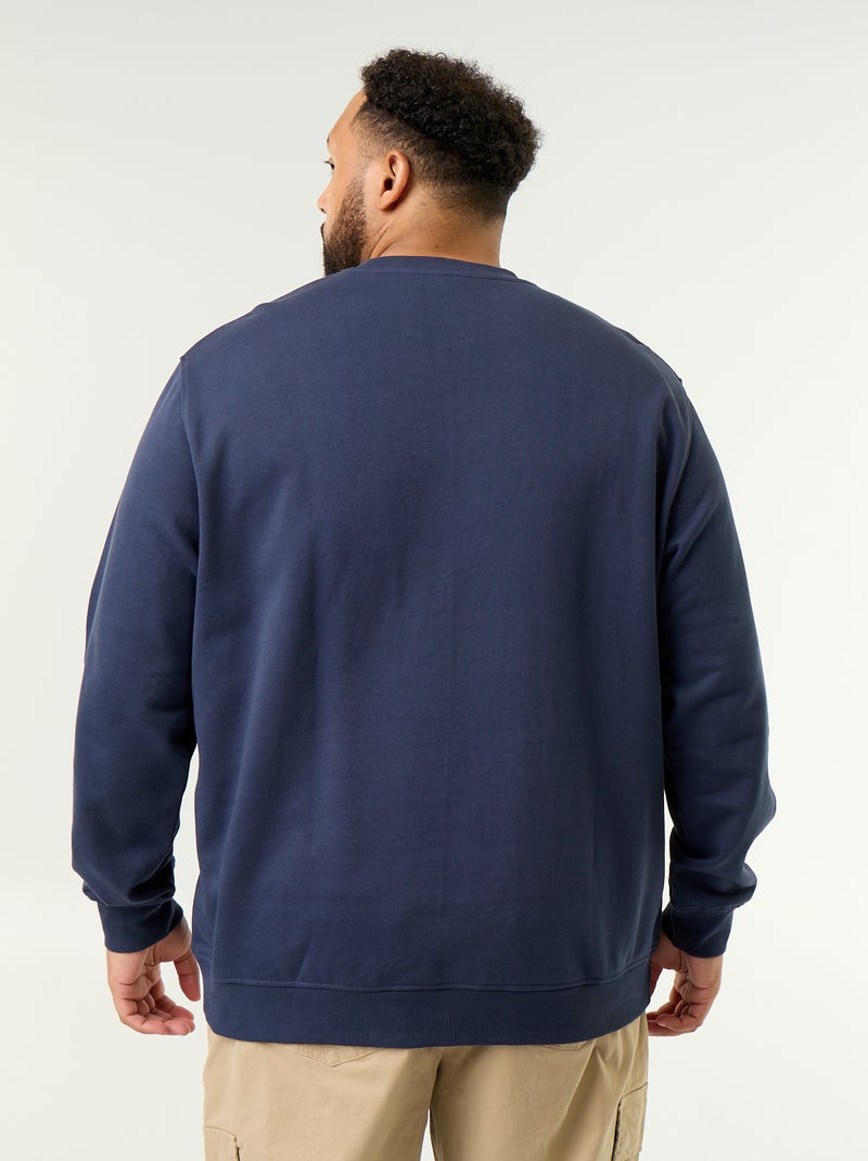 Camisola de moletão não cardado com inscrição Azul - Kiabi